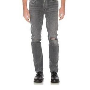 New Agolde Bowery Mens Denim Super Skinny Distressed Whiskered Ripped Jeans 31